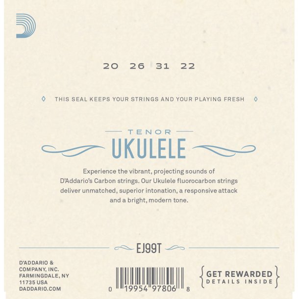 D'Addario EJ99T Ukulele Tenor Carbon